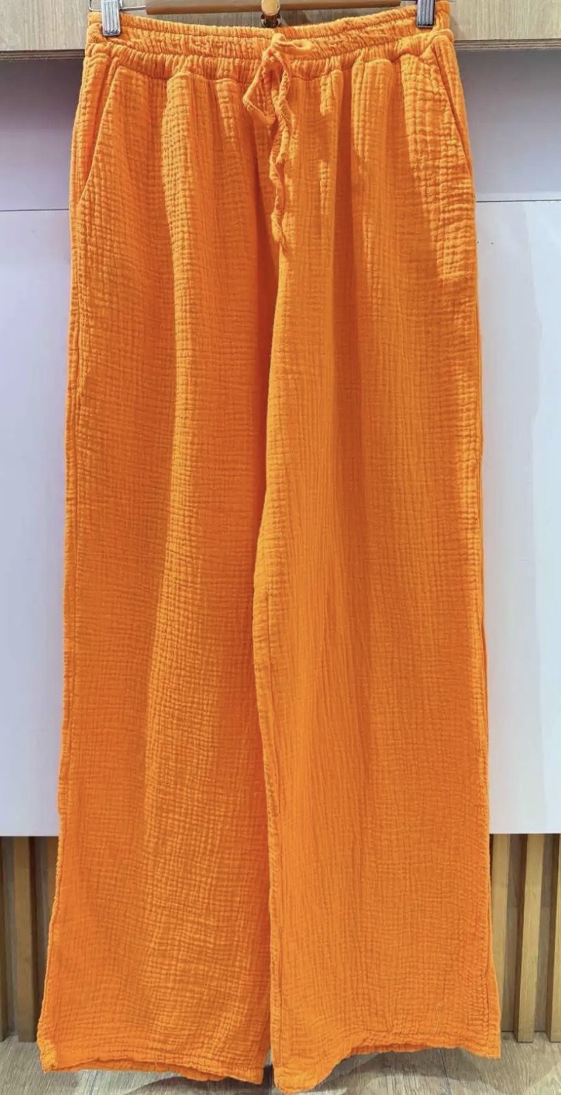 Pantalón de gasa de algodón 36-42
