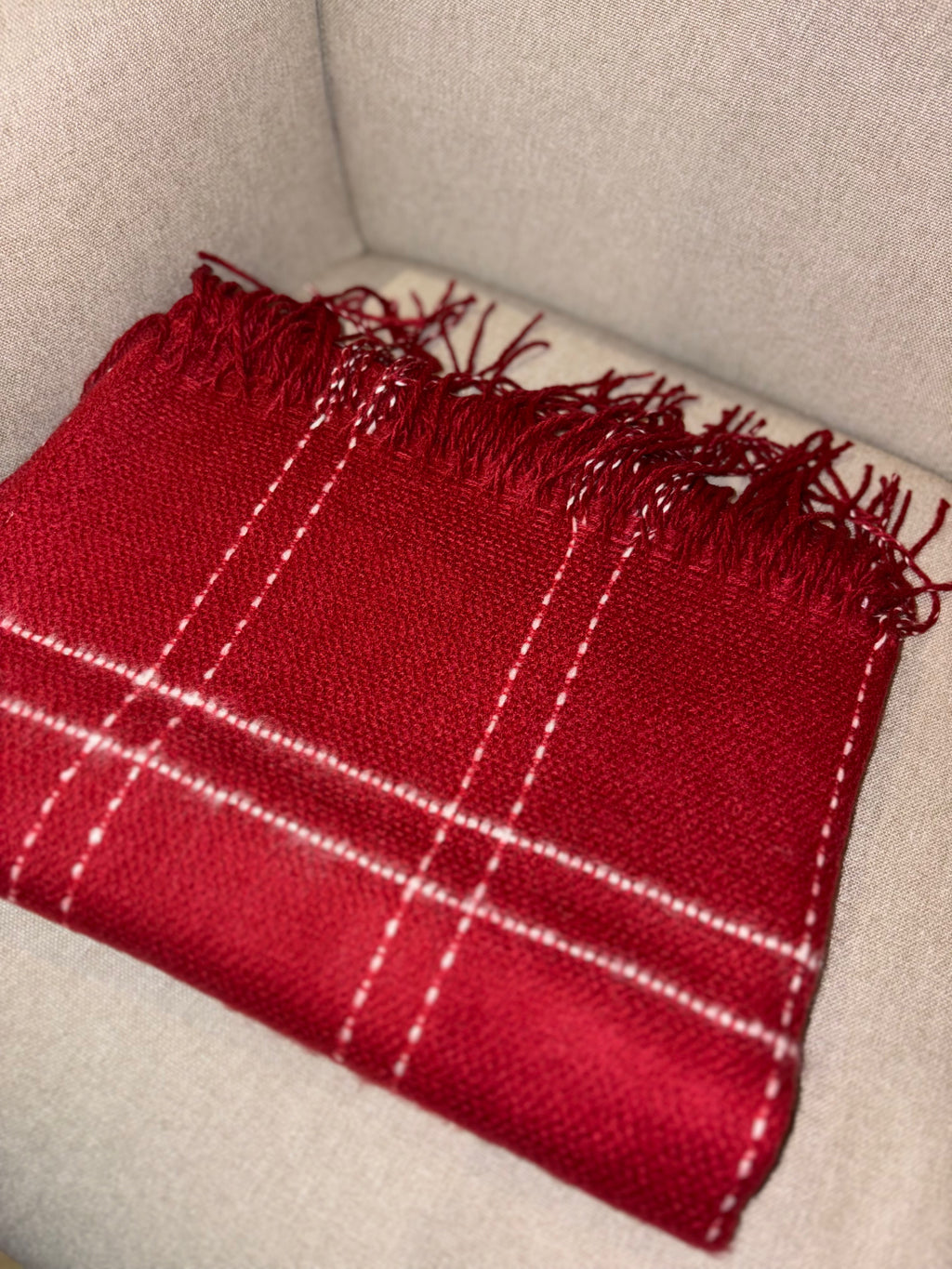 Écharpe grand carreaux