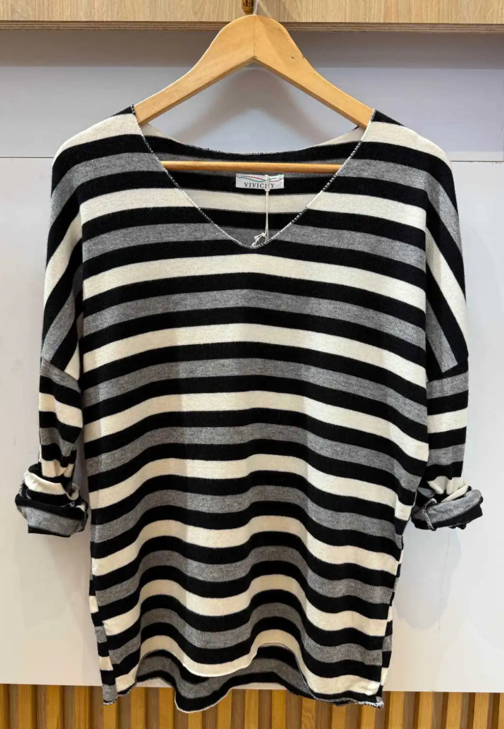 Pull fin rayures 38-42