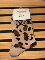 Chaussettes léopard « J’adore »