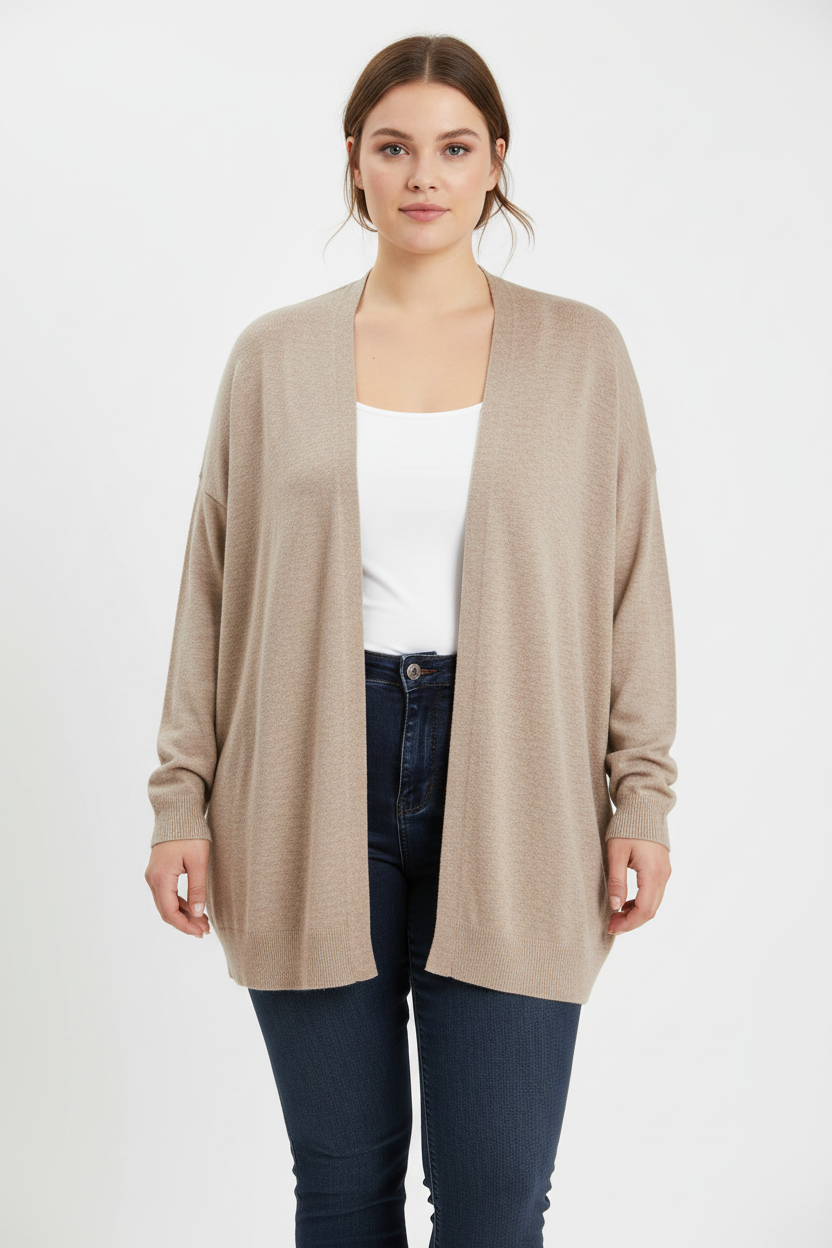 Gilet taupe sur mannequin 42/44